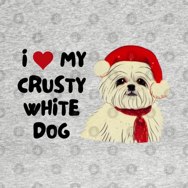Christmas Maltese Terrier Owner of Maltese Shih Tzu Malshi Puppy Crusty White Dog by Mochabonk